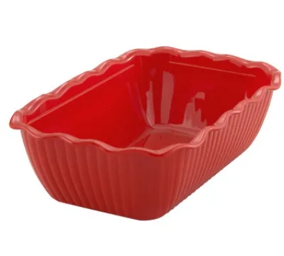 Winco CRK-10R - Food Storage Container Crock, 10 x 7 x 3-in, Red 