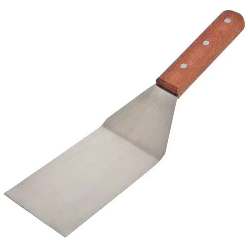Update International WT-7 - 12.25" x 0.63" x 2.88" - Stainless Steel Turner with Wood Handle  