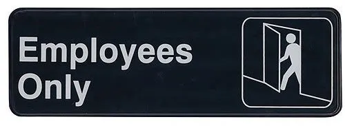 Update International S39-4BK - "Employees Only" Sign