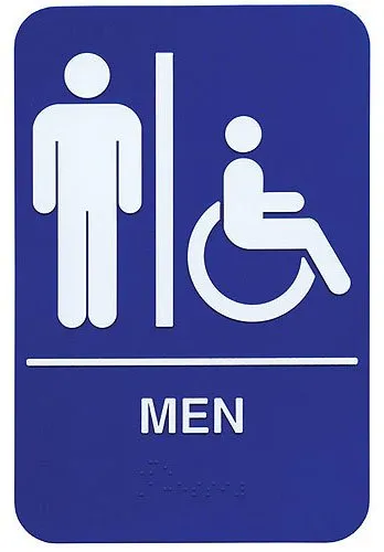 Update International S69B-2BL - "Men" Accessible Braille Sign