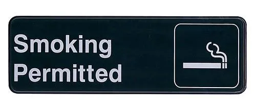 Update International S39-12BK - " Smoking Permitted" Sign