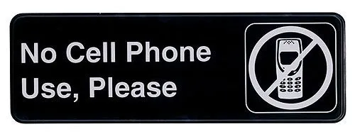Update International S39-31BK - "No Cell Phone Use, Please" Sign