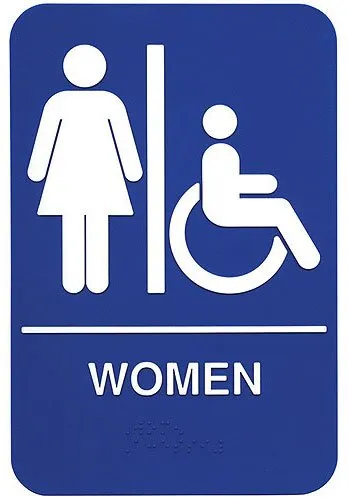 Update International S69B-1BL - "Women" Accessible Braille Sign