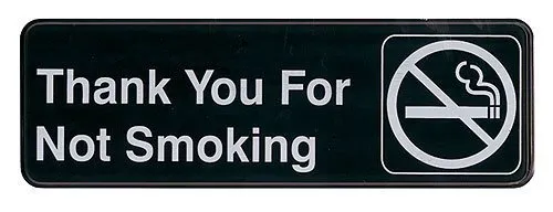Update International S39-18BK - "Thank You For Not Smoking" Sign