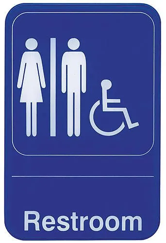 Update International S69-7BL - "Restroom" Accessible Sign