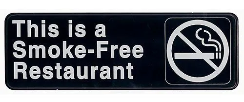 Update International S39-20BK - "This is a Smoke-Free Restaurant" Sign