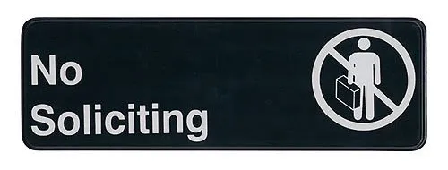 Update International S39-22BK - "No Soliciting" Sign