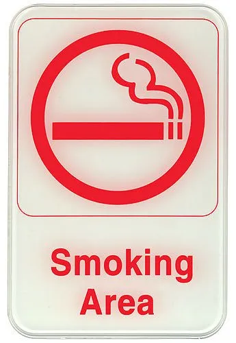 Update International S69-14RD - " Smoking Area" Sign
