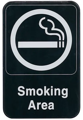 Update International S69-4BK - " Smoking Area" Sign