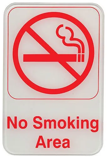 Update International S69-12RD - "No Smoking Area" Sign