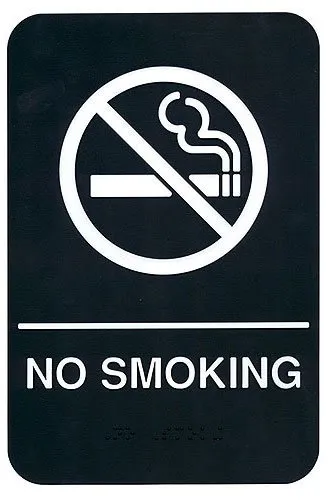 Update International S69B-9BK - "No Smoking" Braille Sign