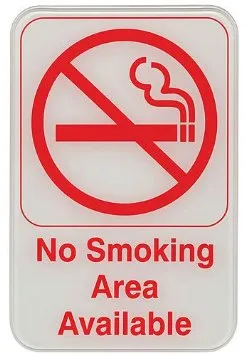 Update International S69-11RD - "No Smoking Area Available" Sign