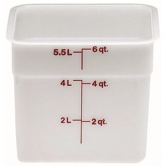Cambro 6SFSP-148 - 6 Qt Polyethylene Food Storage Container - CamSquare (6 per Case) 