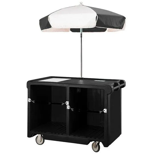 Cambro CVC55-110 - Camcruiser Black Vending Cart w/ Umbrella 