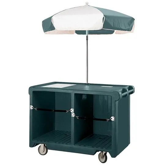 Cambro CVC55-192 - Camcruiser Granite Green Vending Cart w/ Umbrella 
