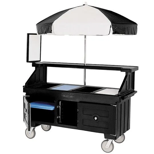 Cambro CVC72-110 - Camcruiser Black Vending Cart w/ Umbrella 