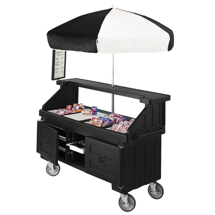 Cambro CVC724-110 - Camcruiser Black Vending Cart w/ Umbrella 