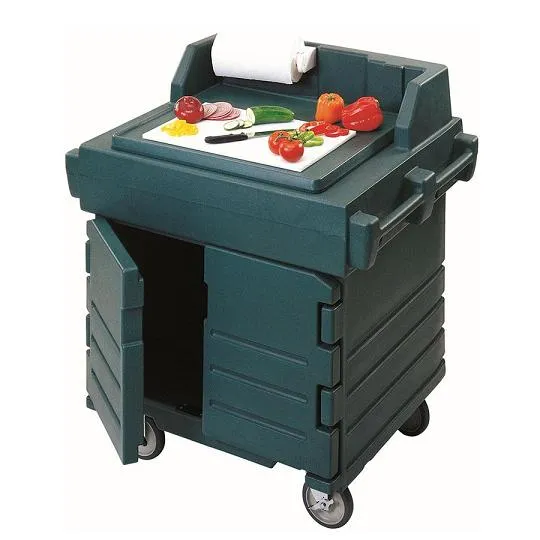 Cambro KWS40-192 - Granite Green CamKiosk Food Preparation Work Station Cart 