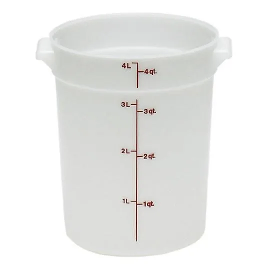 Cambro RFS4-148 - 4 qt Polyethylene Round Food Storage Container (12 per Case) 