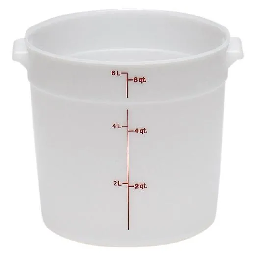 Cambro RFS6-148 - 6 qt Polyethylene Round Food Storage Container (12 per Case) 