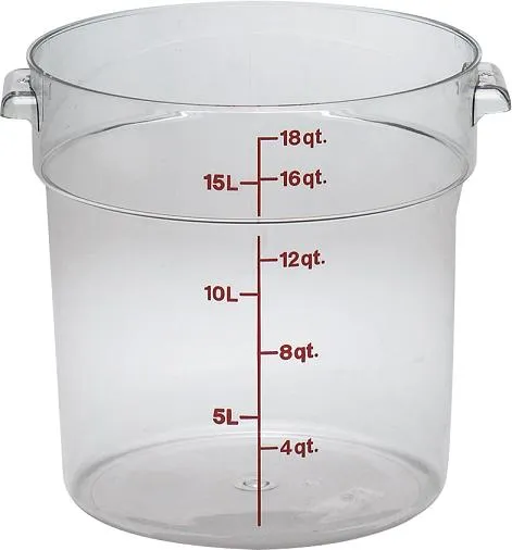 Cambro RFSCW18-135 - 18 qt Polycarbonate Food Storage Container - Camwear Round (6 per Case) 