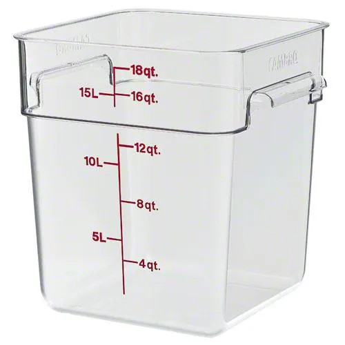 Cambro 18SFSCW-135 - 18 qt Polycarbonate Food Storage Container - Camwear CamSquare (6 per Case) 