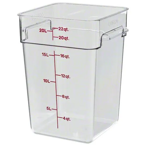 Cambro 22SFSCW-135 - 22 qt Polycarbonate Food Storage Container - Camwear CamSquare (6 per Case) 