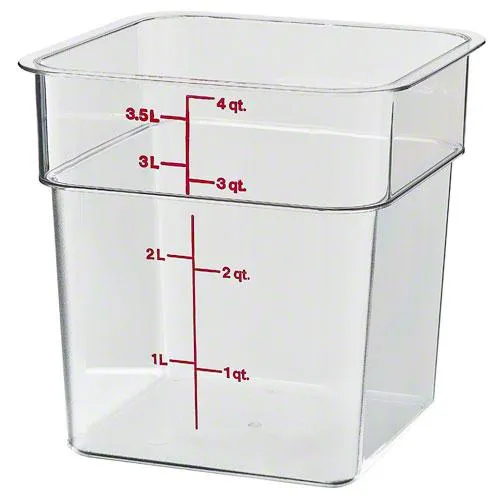 Cambro 4SFSCW-135 - 4 qt Polycarbonate Food Storage Container - Camwear CamSquare (6 per Case) 