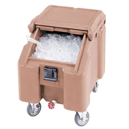 Cambro ICS100L-157 - 100 lb. Capacity - Sliding Lid Portable Ice Bin  - Peach