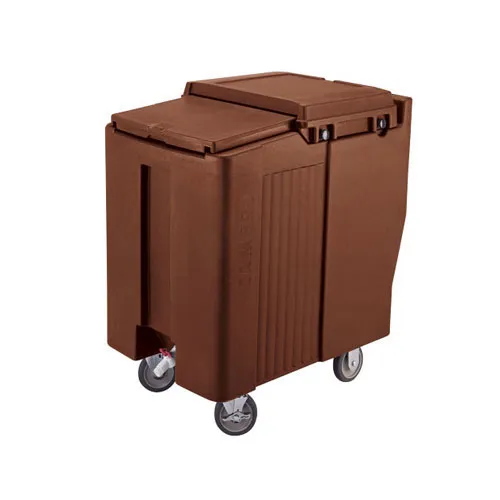 Cambro ICS125T-131 - 125 lb. Capacity - Tall Sliding Lid Portable Ice Bin  - Brown