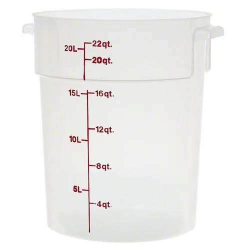 Cambro RFS22PP-190 - 22 qt Polypropylene Round Food Storage Container (6 per Case) 