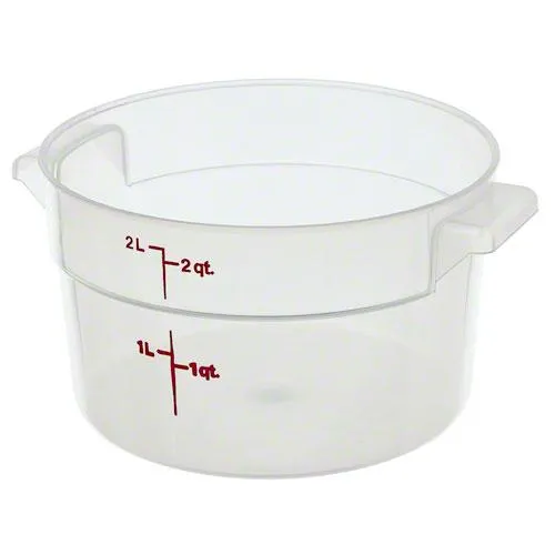 Cambro RFS2PP-190 - 2 qt Polypropylene Round Food Storage Container (12 per Case) 
