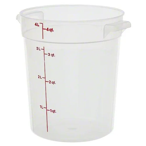 Cambro RFS4PP-190 - 4 qt Polypropylene Round Food Storage Container (12 per Case) 