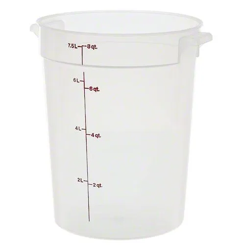 Cambro RFS8PP-190 - 8 qt Polypropylene Round Food Storage Container (12 per Case) 
