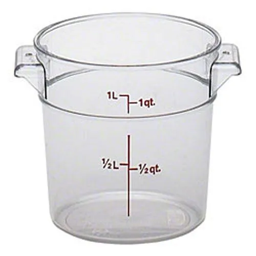 Cambro RFSCW1-135 - 1 qt Polycarbonate Food Storage Container - Camwear Round (12 per Case) 