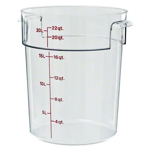 Cambro RFSCW22-135 - 22 qt Polycarbonate Food Storage Container - Camwear Round (6 per Case) 
