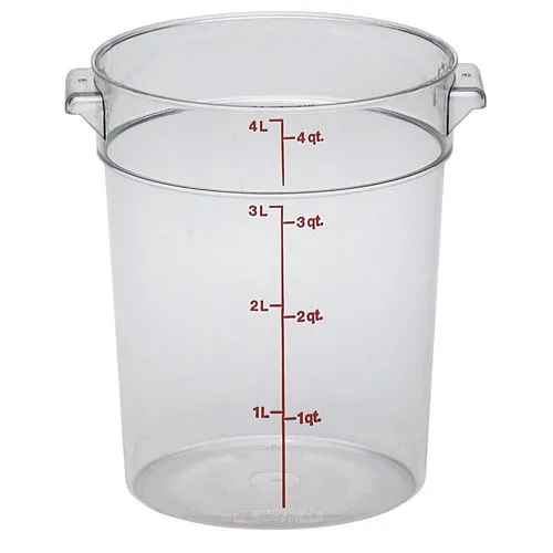 Cambro RFSCW4-135 - 4 qt Polycarbonate Food Storage Container - Camwear Round (12 per Case) 
