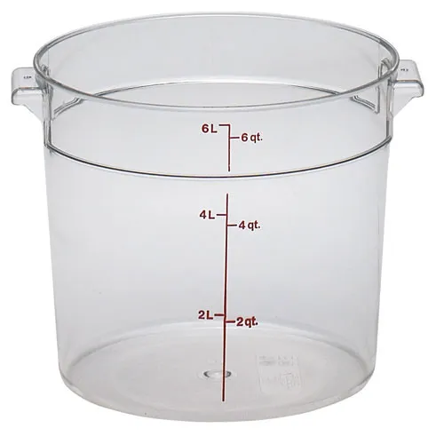 Cambro RFSCW6-135 - 6 qt Polycarbonate Food Storage Container - Camwear Round (12 per Case) 