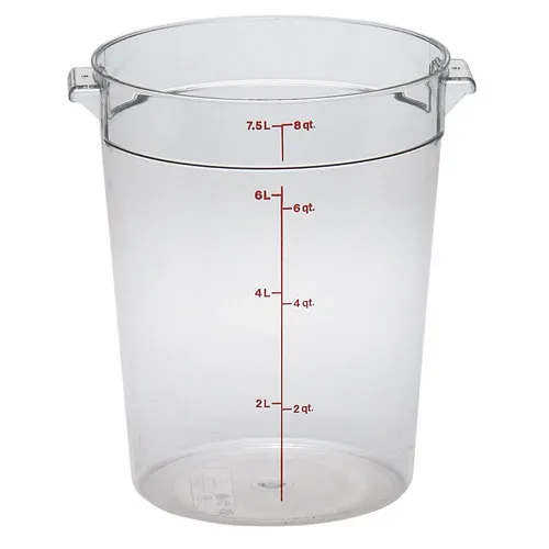 Cambro RFSCW8-135 - 8 qt Polycarbonate Food Storage Container - Camwear Round (12 per Case) 