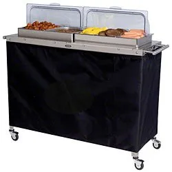 Cadco - CBC5RT - Grand Buffet Warming Cart w/ Clear Rolltop Lids