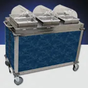 Cadco - CBCHCL4 - Mobile Hot / Cold Buffet Cart w/ "Girona Falls" Blue Marbled Laminate