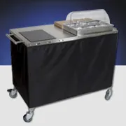 Cadco - CBCPHR3 - Stainless Steel Mobile Chef Cart w/ Glass Ceramic Range - Third Size Pans