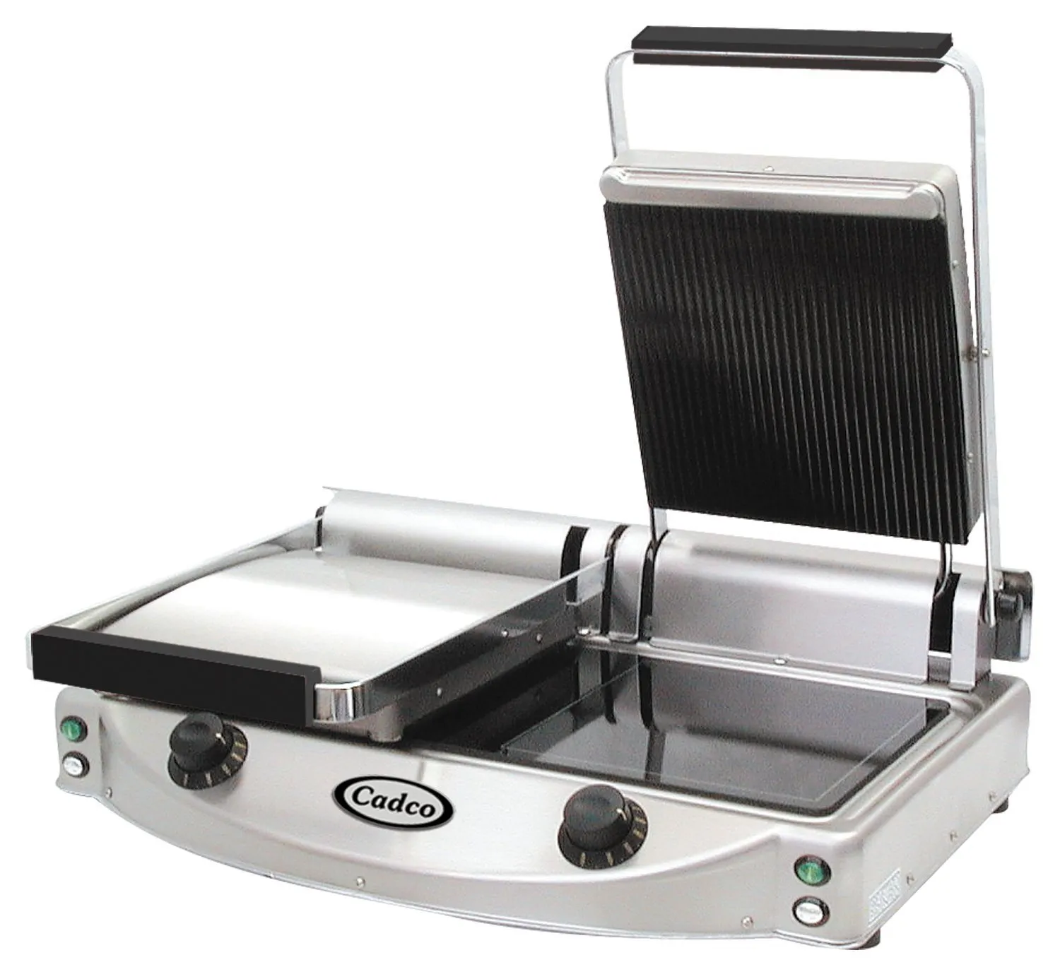 Cadco - CPG20 - Glass Ceramic Panini / Clamshell Grill - Double