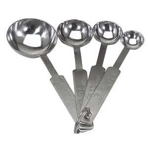 Update International MEA-SPDX - Set of 4 - Heavy-Gauge Stainless Steel Measuring Spoons