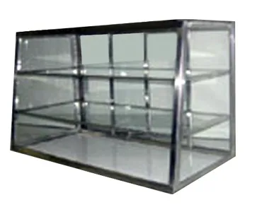 Carib 2T - 3 Compartment Tapered Front Display Case 10" x 24" 