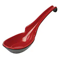 Thunder Group 7100JBR - Plastic Asian Soup Spoon Black & Red (Pack of 60) 