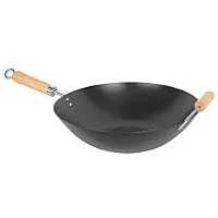 Thunder Group TF001 - Non-Stick Wok with Wood Handle 12"
