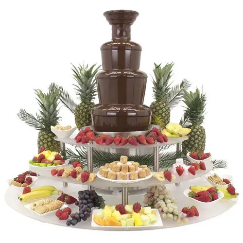 Buffet Enhancements - 1BACF35 - 35" Stainless Steel 3 Tier Commercial Chocolate Fountain