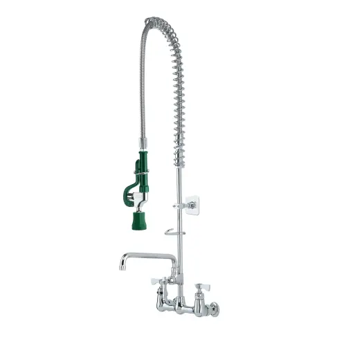Krowne 17-109WL - Royal Series 8" Center Wall Mount Pre-Rinse with Add-On Faucet - 12" Spout