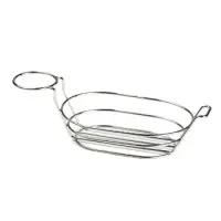GET Enterprises - 4-91630 - Oval Stainless Steel Basket with French Fry Holder